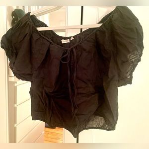 Doên cropped linen top